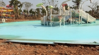 Polyurea waterproofing case for a water park in